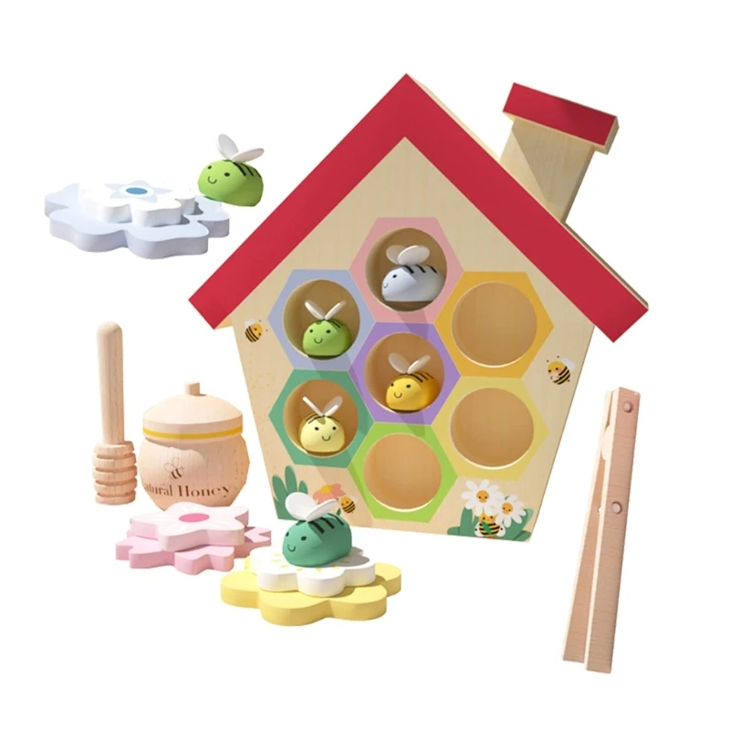 Montessori Wabenbienen Puzzle Farbe Lernspielzeug Kinderbrettspiel Spielset