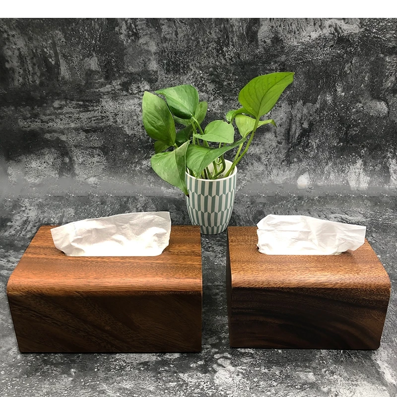 Walnut Wooden Tissue Boxes Extractable Types Paper Towel Storage Home Type Napkin Holders Containers