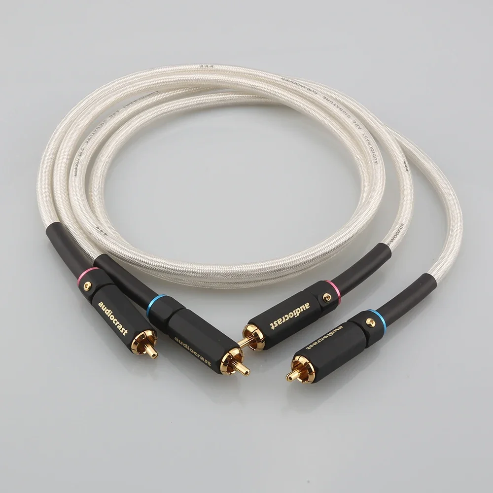 RCA Cable HIFI A26 Signature OCC Silver Plated Stereo High-performance Premium Hi-Fi Audio Rca To Rca Interconnect Cable