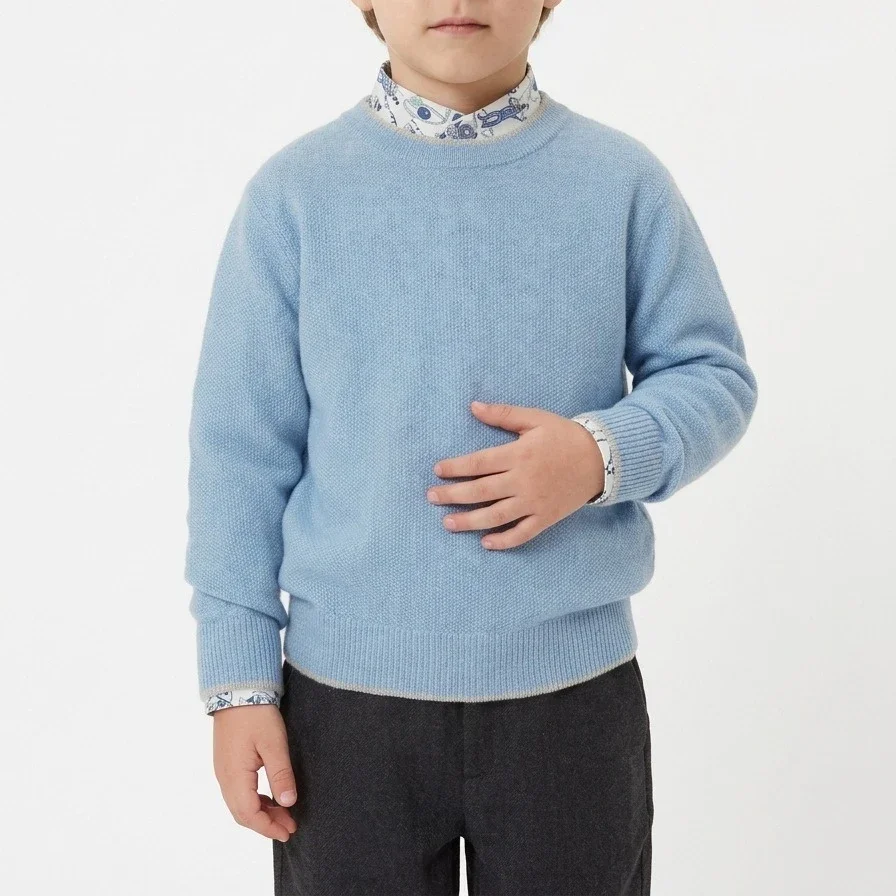 1-10T Infant Sweater Kid Boy Girl Winter Clothes Toddler Warm Thick Knit Pullover Top Long Sleeve Knitwear Basic Sweater Outfit