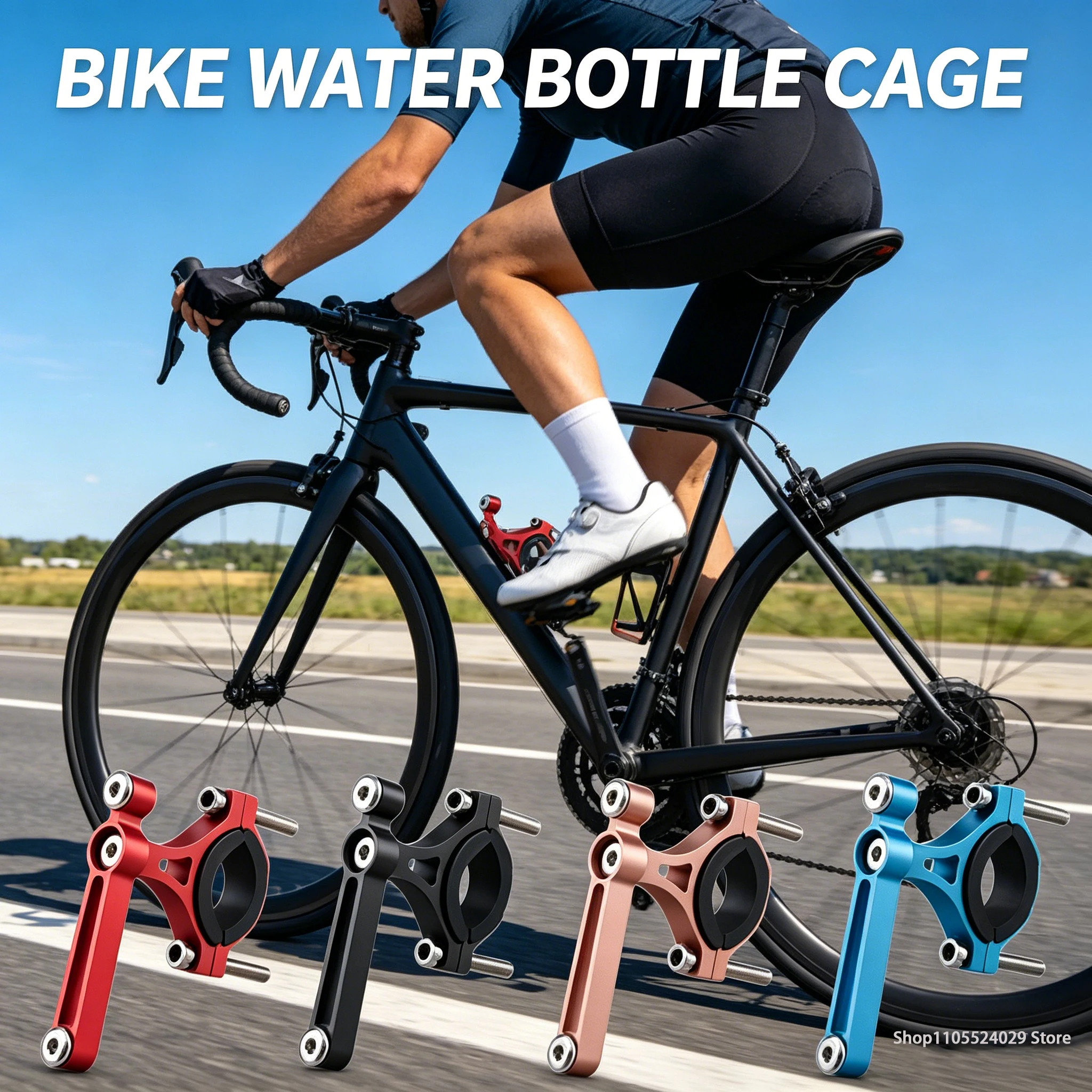 Bicycle Water Bottle Holder Adapter Aluminum Alloy Handlebar Water Cup Rack Bracket Clip Cycling Accessories Conversion Seats