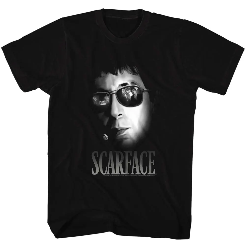 

Scarface Tony Montana Aviator Sunglasses Men's T Shirt Al Pacino Gangster Movie