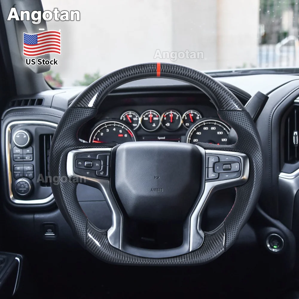 

Real 3k Gloss Carbon Fiber Steering Wheel for Chevrolet Chevy Silverado 2019-2024