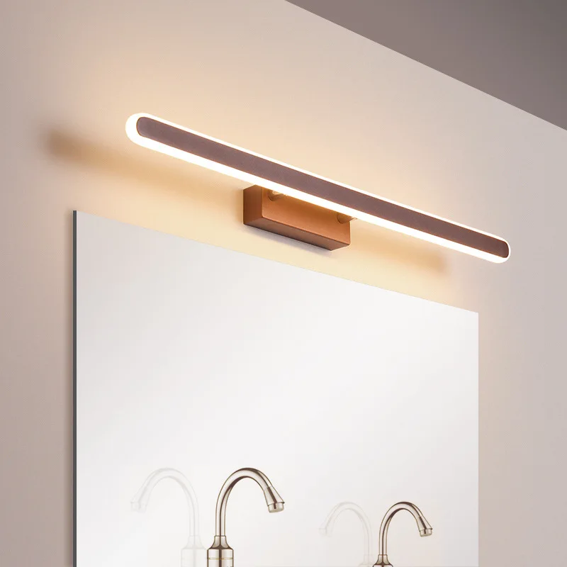 Modern Brief LED Wall Light for Bathrooms and Mirrors American Acrylic Wall Light Coffee Color Aluminum Body Soft Light