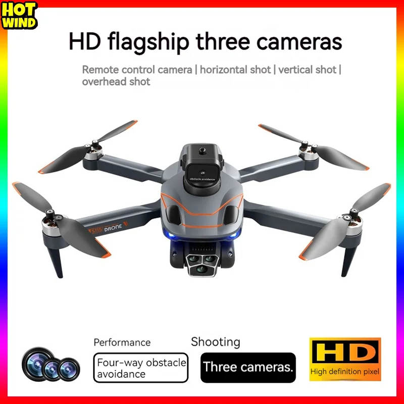 

New S115 Rc Drone Professinal With Three Camera Wide Angle Optical Flow Localization Four-way Obstacle Avoidance Quadcopter