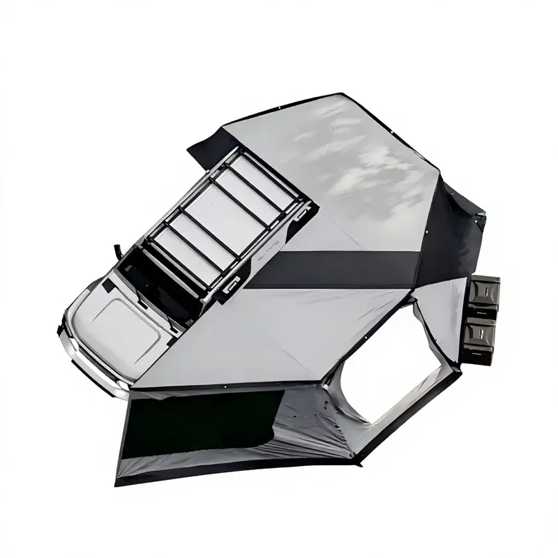 (Wall excluded)4x4 Offroad Outdoor Camping Car Awning 270 Degree Free Standing with LED Aluminum Pole Side Walls SUV