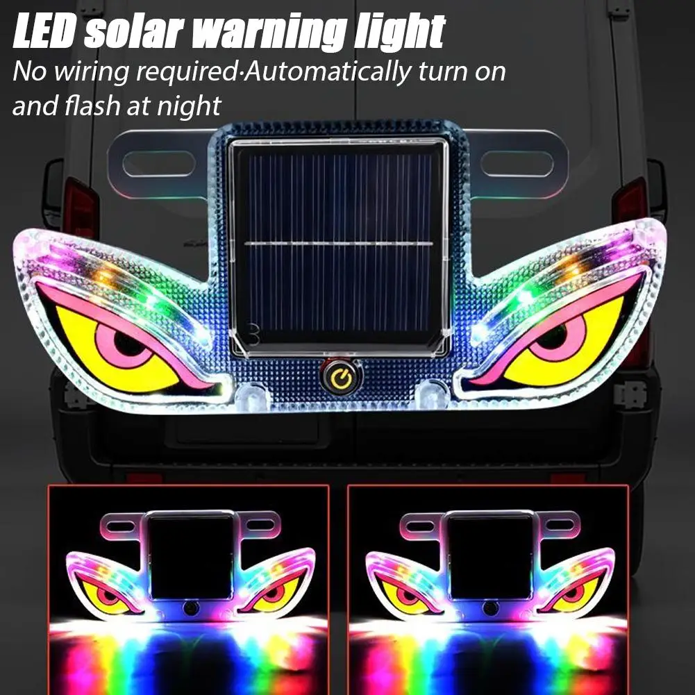 Solar Powered Motorcycle Eagle Eye Warning Light Anti-Collision Strobe Tail Light Demon Eye LED Signal Lamp Universal