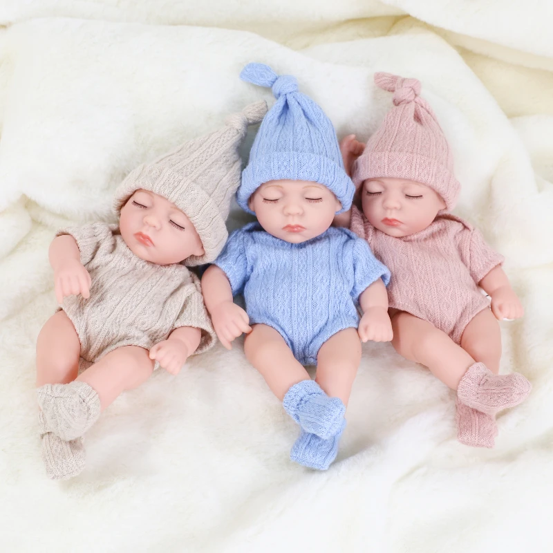 19cm Silicone Reborn Dolls Lifelike Mini Girl Reborn Toys Silicone Body Sleep Soothe Doll Bath Toy Children Birthday Gifts