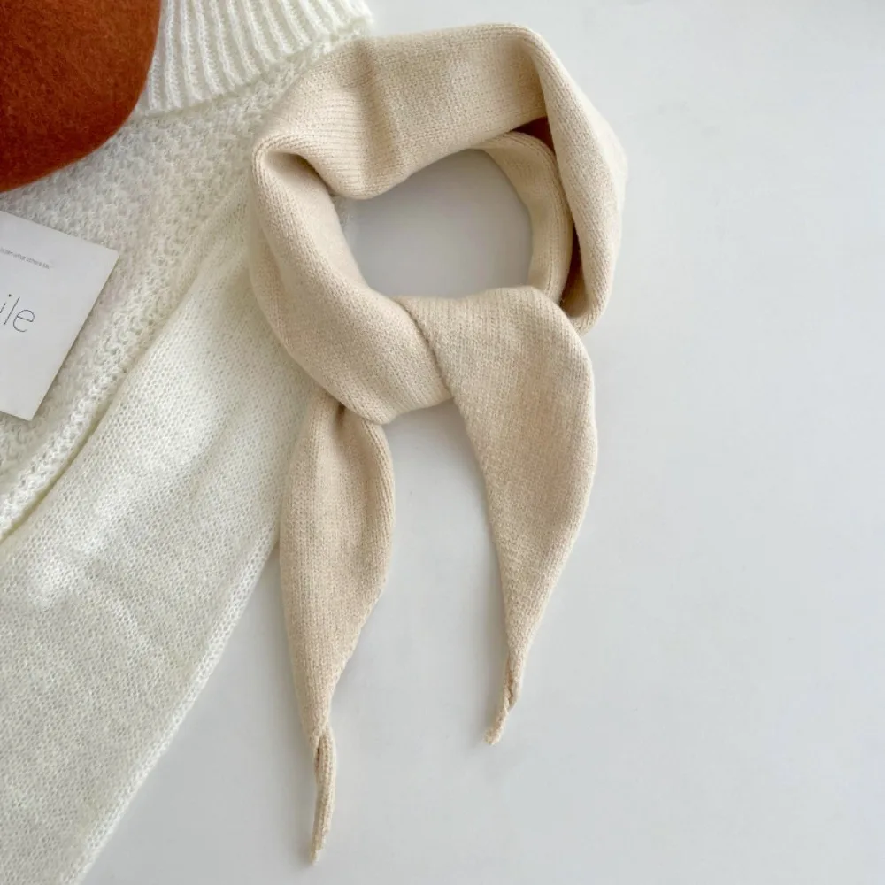 Sciarpa a triangolo lavorata a maglia stile coreano alla moda Sciarpe in cashmere invernali morbide e spesse Scialle in cashmere da donna casual antivento per ragazze