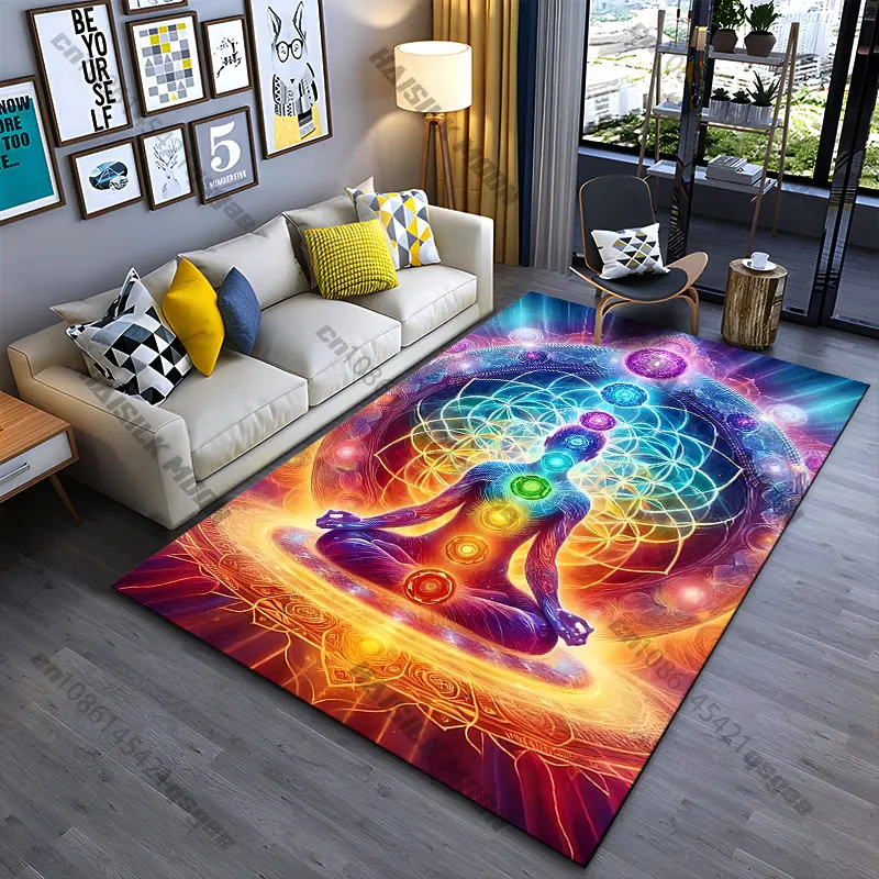 Spiritual energy alignment meditation carpet Yoga living room room decor children's crawling mat doormat area rug games mat