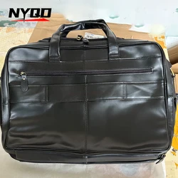 Men's Genuine Leather Briefcase Retro Business Handbags Male Cowhide Shoulder Crossbody Bag Computer Bag Сумка Мужская Деловая