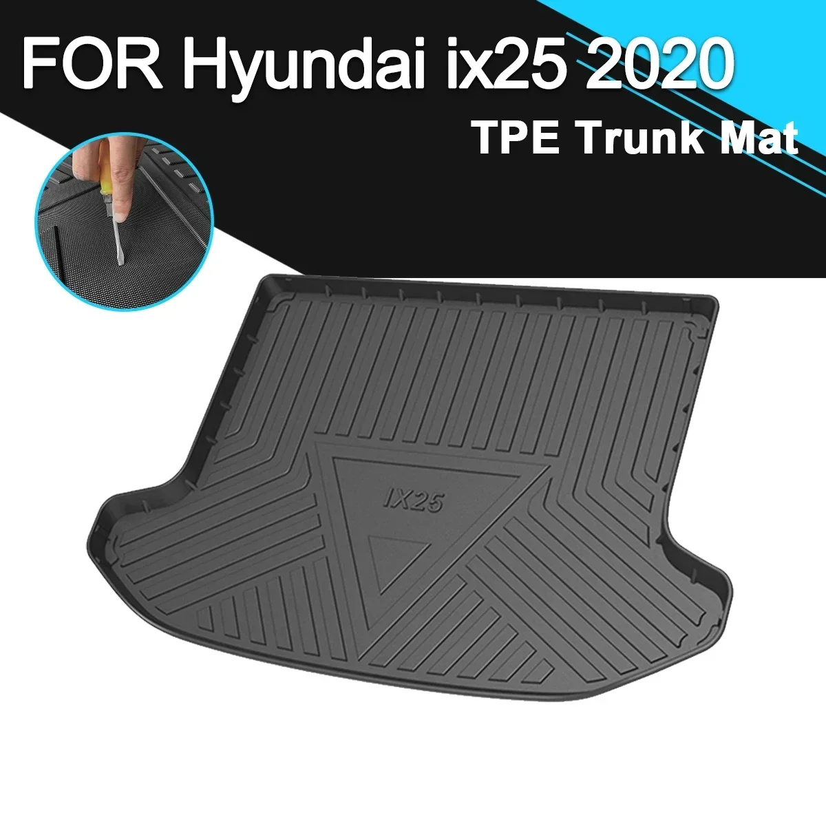 

Car Rear Trunk Cover Mat Non-Slip Waterproof Rubber TPE Cargo Liner Accessories For Hyundai ix25 2020