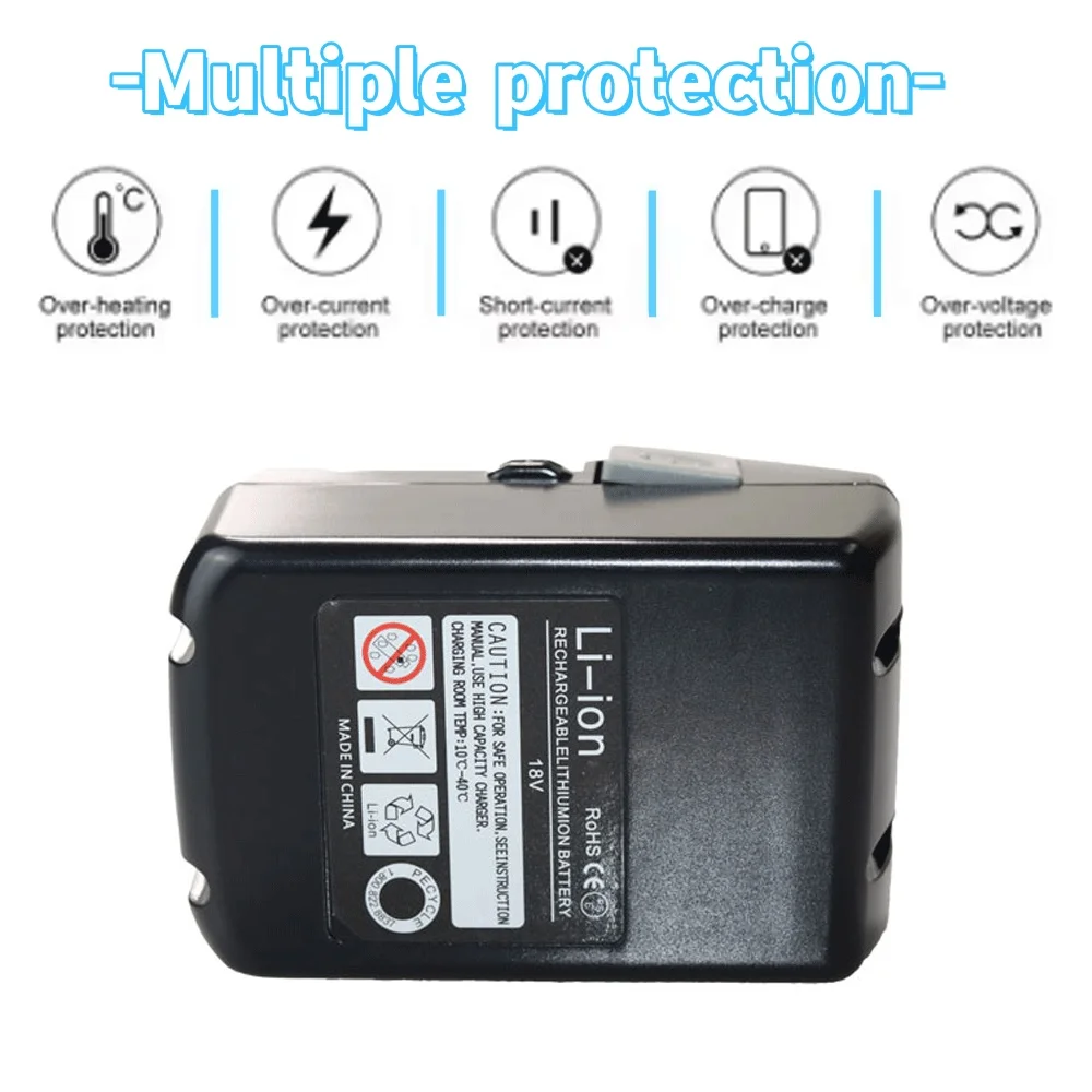 Upgraded 6000mAh 18V Battery for Hitachi 18-Volt Tools BSL 1830C, BSL 1830, BSL 1815X, BSL 1815S, BSL 1825, 330139 330557