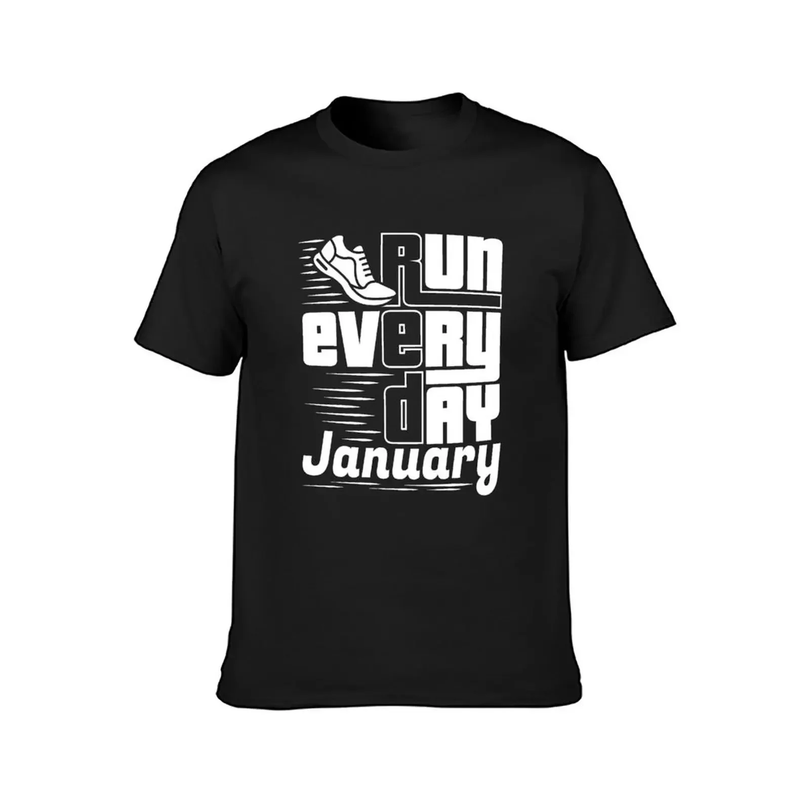 Run Every Day RED January T-Shirt hippie clothes new edition graphic shirts men clothings