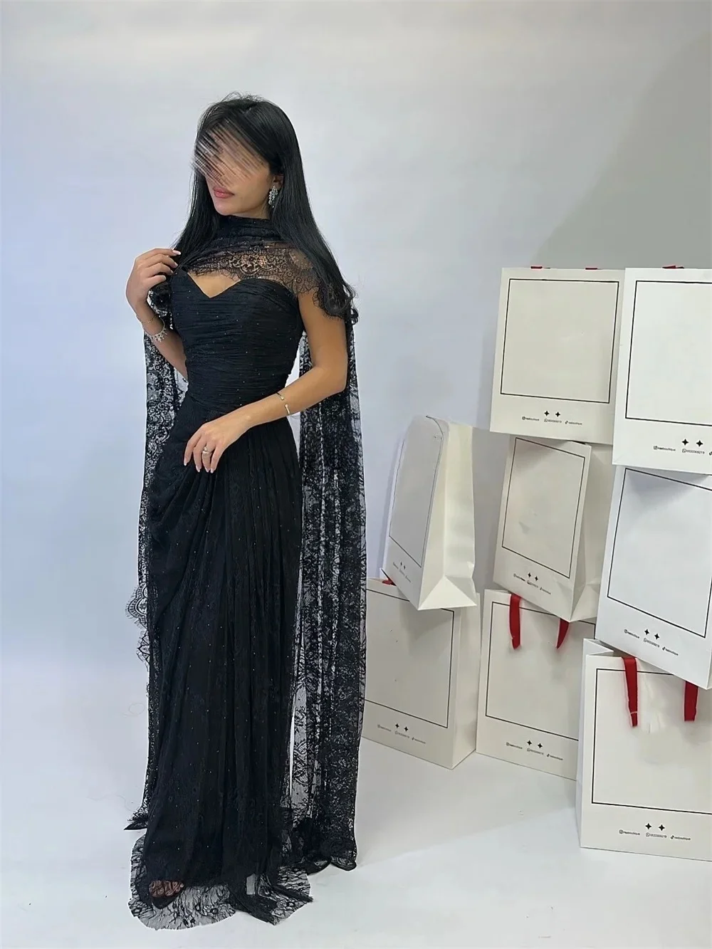 

Черное кружево с жемчугом, длинное платье на заказ, вечерние платья, Pastrol, унисекс, Джерси, ретро, Дубай, Саудовская Аравия, выпускной, по индивидуальному заказу