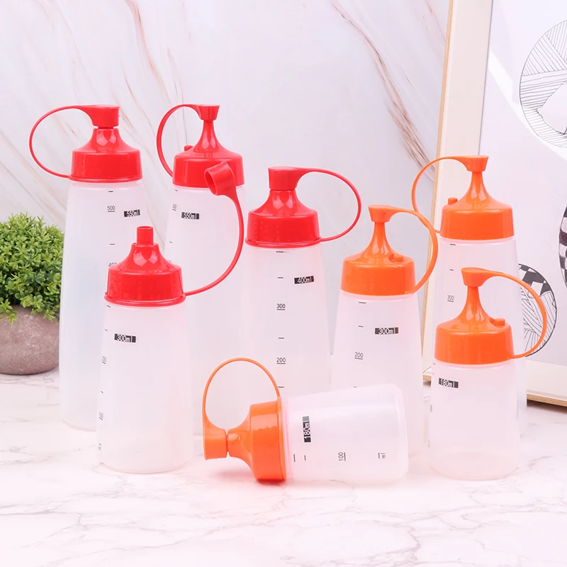 180/250/300/550ml Plastic Sauce Squeeze Bottle Olive Oil Bottles Kitchen Gadgets Kitchen Salad Sauce Squeeze Bottle Cook Tool