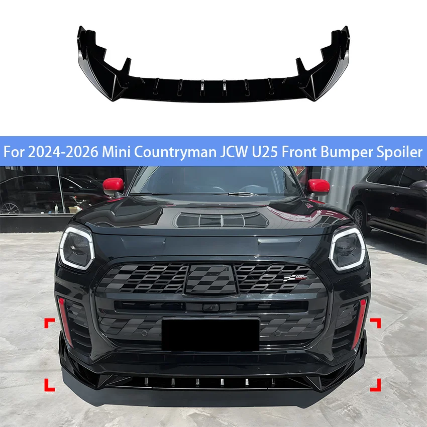 

3PCS For 2024-2026 Mini Countryman JCW U25 Car Front Bumper Lip Spoiler Splitter Trim Accessories Car Tuning Accessorie Part