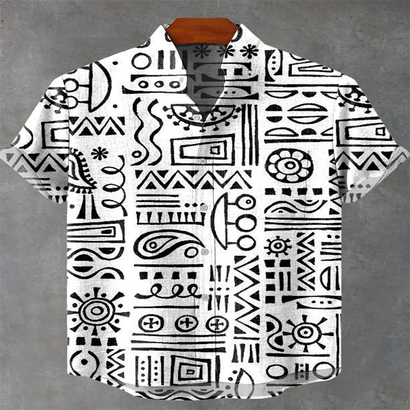 

Vintage-style stand-up collar men's short-sleeve shirt, forest green pattern, 2025 new style, casual and comfortable top.