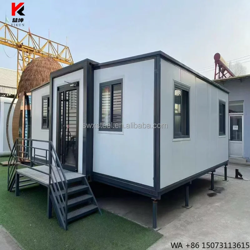 20ft Prefab Container House Australia Flat Pack Mobile Container Home Tiny House with Bathroom Collapsible Container House