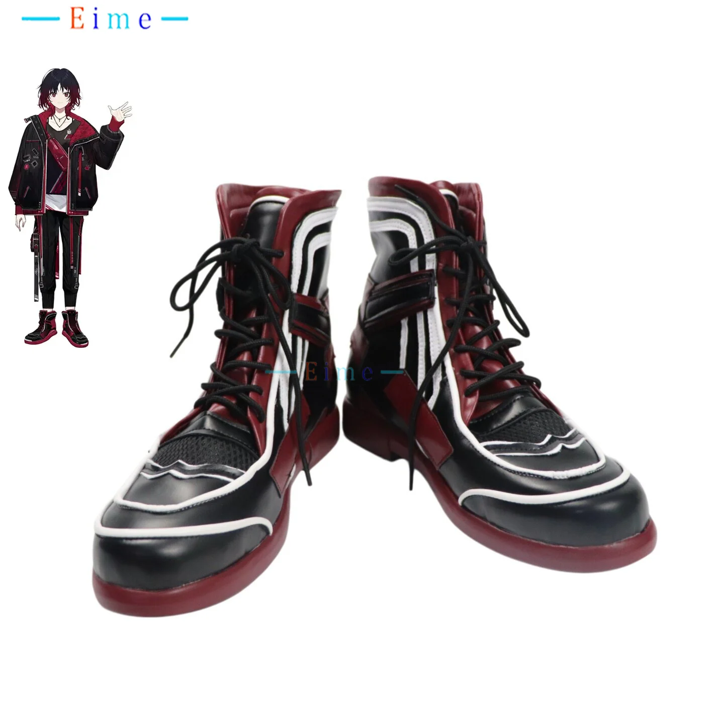 

Vtuber Kisaragi Ren Cosplay Shoes Anime PU Leather Shoes Halloween Carnival Boots Custom Made Big Size