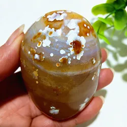 Natural Stone Lace Flower Agate Yanyuan Crsytal Palm Stones Meditation Spiritual Healing Feng Shui Gem Room Decoration
