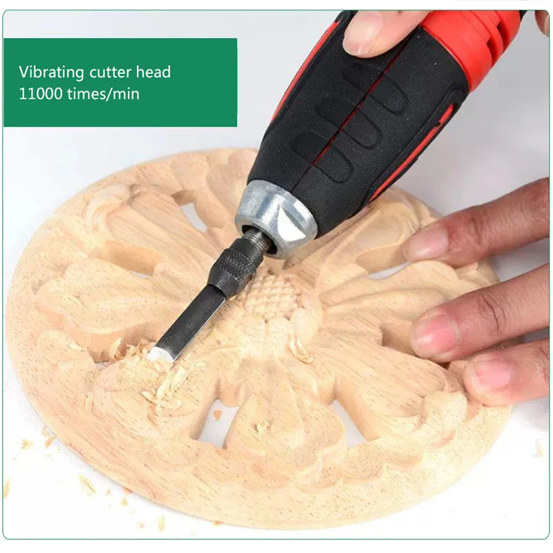 50W Electric Engraving Machine Wood Carving Chisel Carpentry For Bonsai Stump Repair Small Carved DIY Electrical Tools With Box