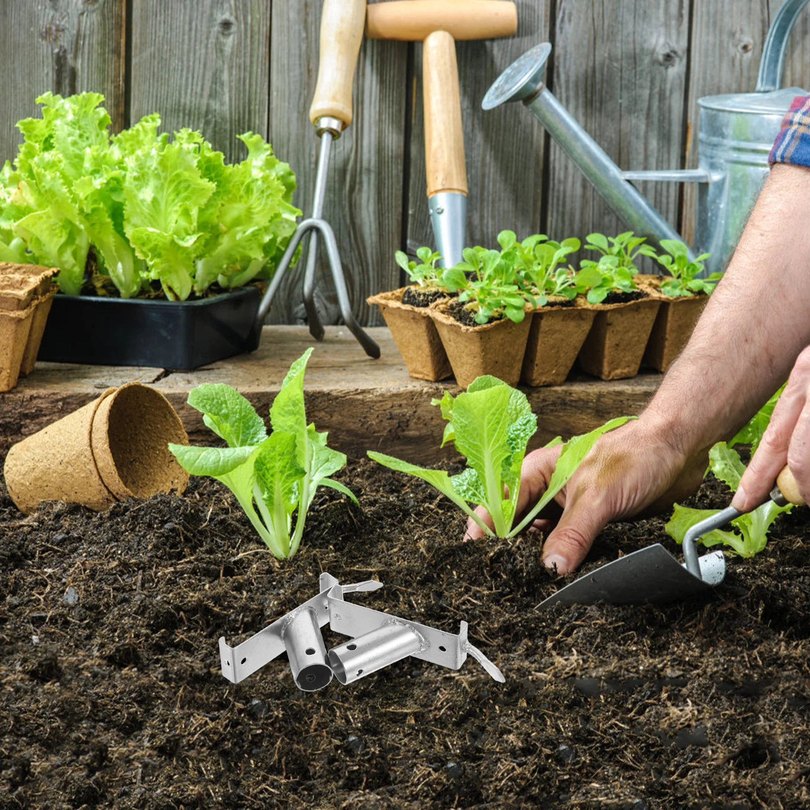 

2Pcs Outdoor Floor Wire Brush Attachment Metal Connector Scrub Brush Handle Adapter Patio Garden Cleaning Tool