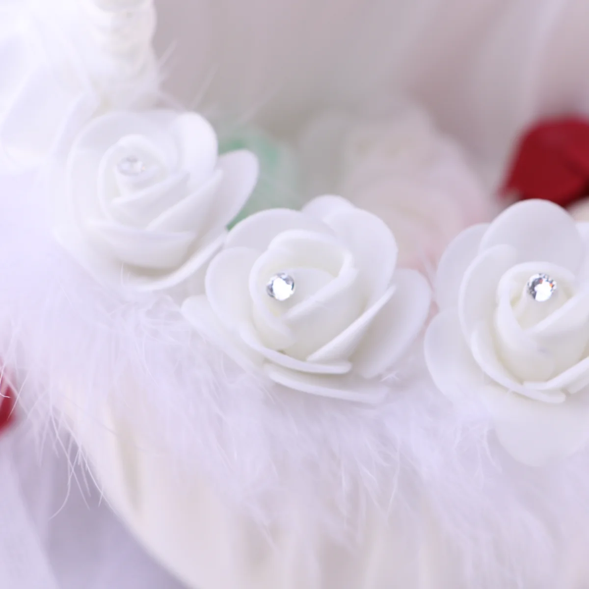 

Flower Basket Baskets for Gifts Wicker Weddings Girl Celella Floral Flowers Decor Small Picnic Handheld Simulation Satin Boho