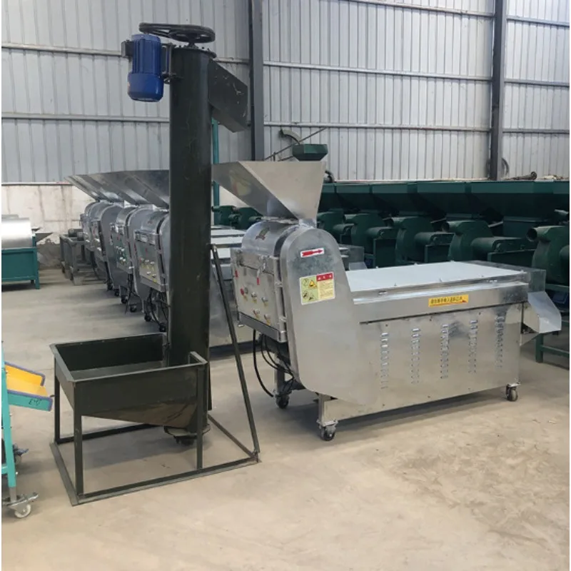 Dry and wet green tea seed peeling machine oiling, green fruit tea  seed spiral separator seed shelling machine