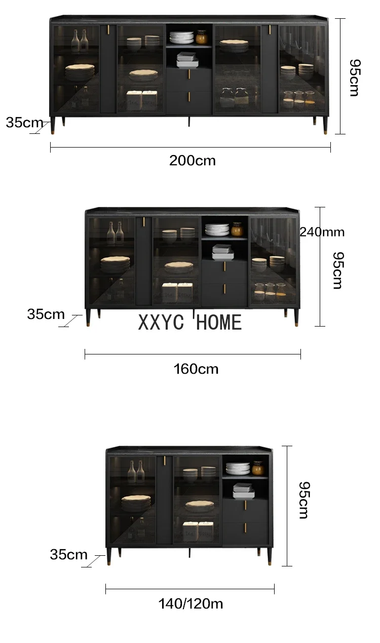 خزانة جانبية متكاملة خفيفة خزانة مشروبات فاخرة جدار غرفة المعيشة المنزلي خزانة شاي متعددة الوظائف