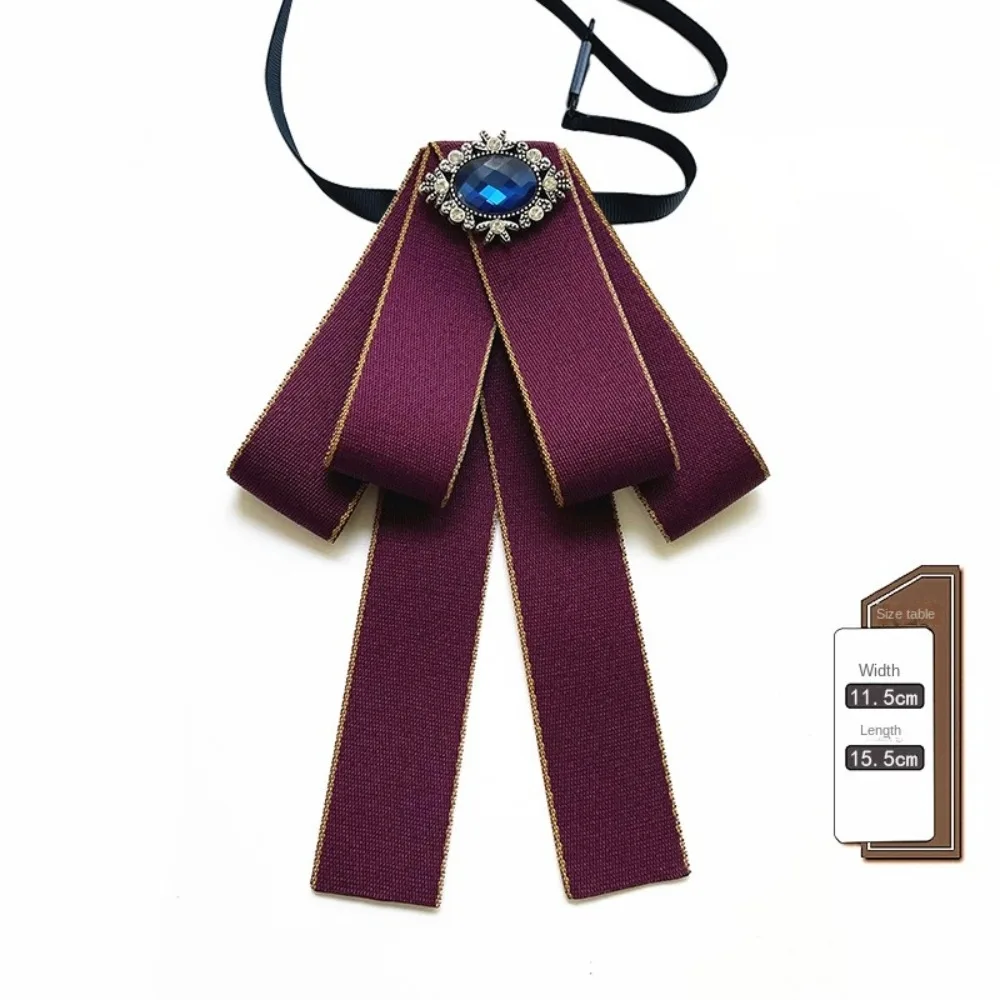 Новый однотонный галстук-бабочка с бантом, элегантные броши с бантом, кристаллы и стразы, предварительно завязанный воротник-бабочка с цветочным узором для девочек