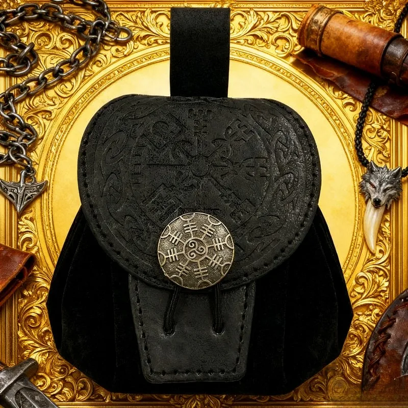 กระเป๋าวายกิ้งพร้อมแผ่นดิสก์ กระเป๋าคาดเอวสไตล์ยุคกลาง อุปกรณ์ประกอบคอสเพลย์