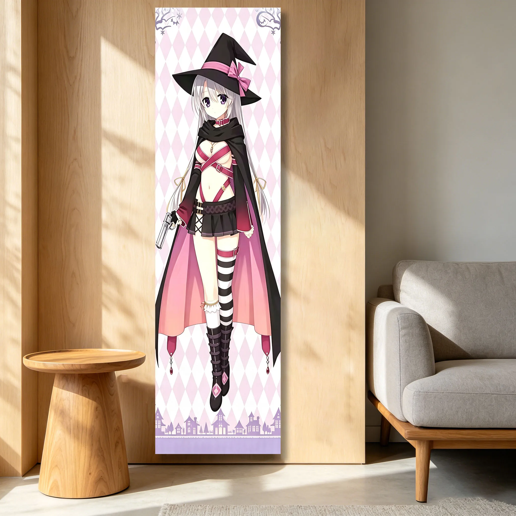 Witch Anime Girl Hanging Paintings, Anime Tapestry Wall Hanging Living Room Bedroom Study Entrance House Decor