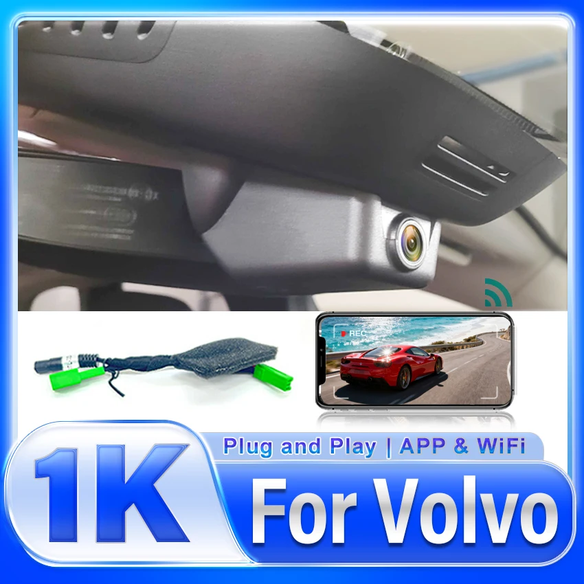 new-plug-and-play-car-dvr-wifi-dash-cam-camera-170°fov-for-volvo-xc90-xc60-xc40-s90-v90-s60-v60-c40-for-polestar-2-dashcam-1080p