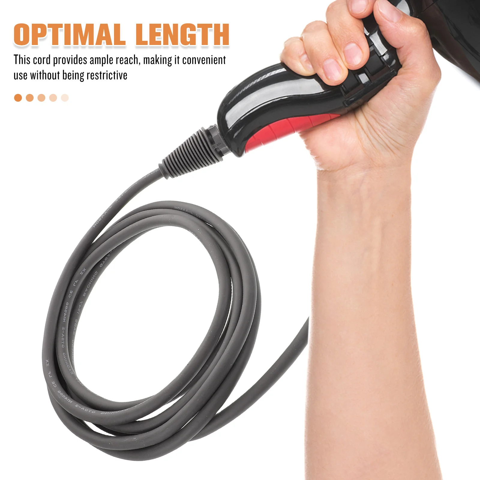 سلك طاقة بديل لمجفف الشعر، ملحق سهل التركيب، قابس المملكة المتحدة، جزء إصلاح متين وعملي وآمن يدوم طويلاً