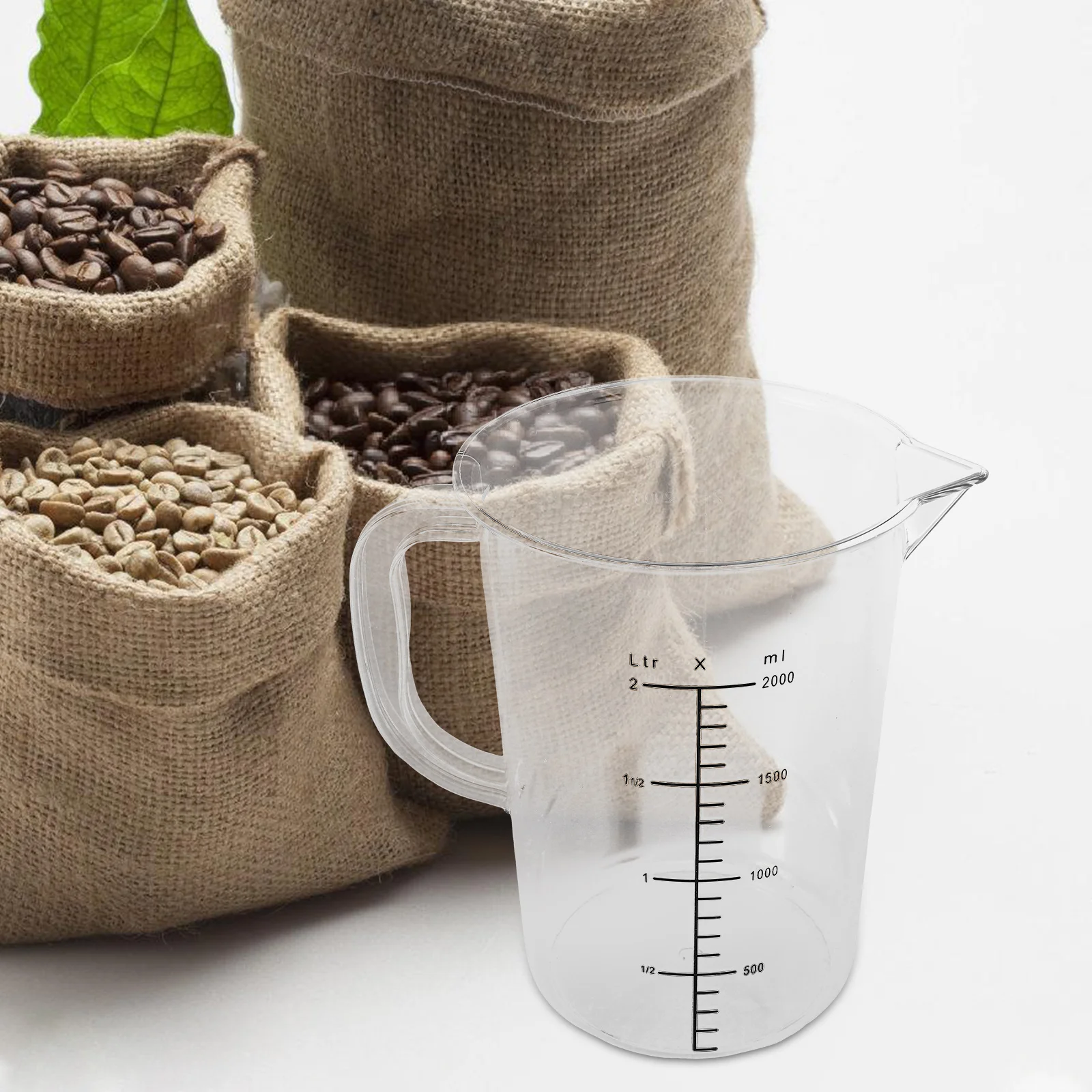 

Large Capacity Cups Milk Cup 2000ml Milk Pitcher Graduated Scale Coffee Cup Scale Kitchen Tool Portable Handle