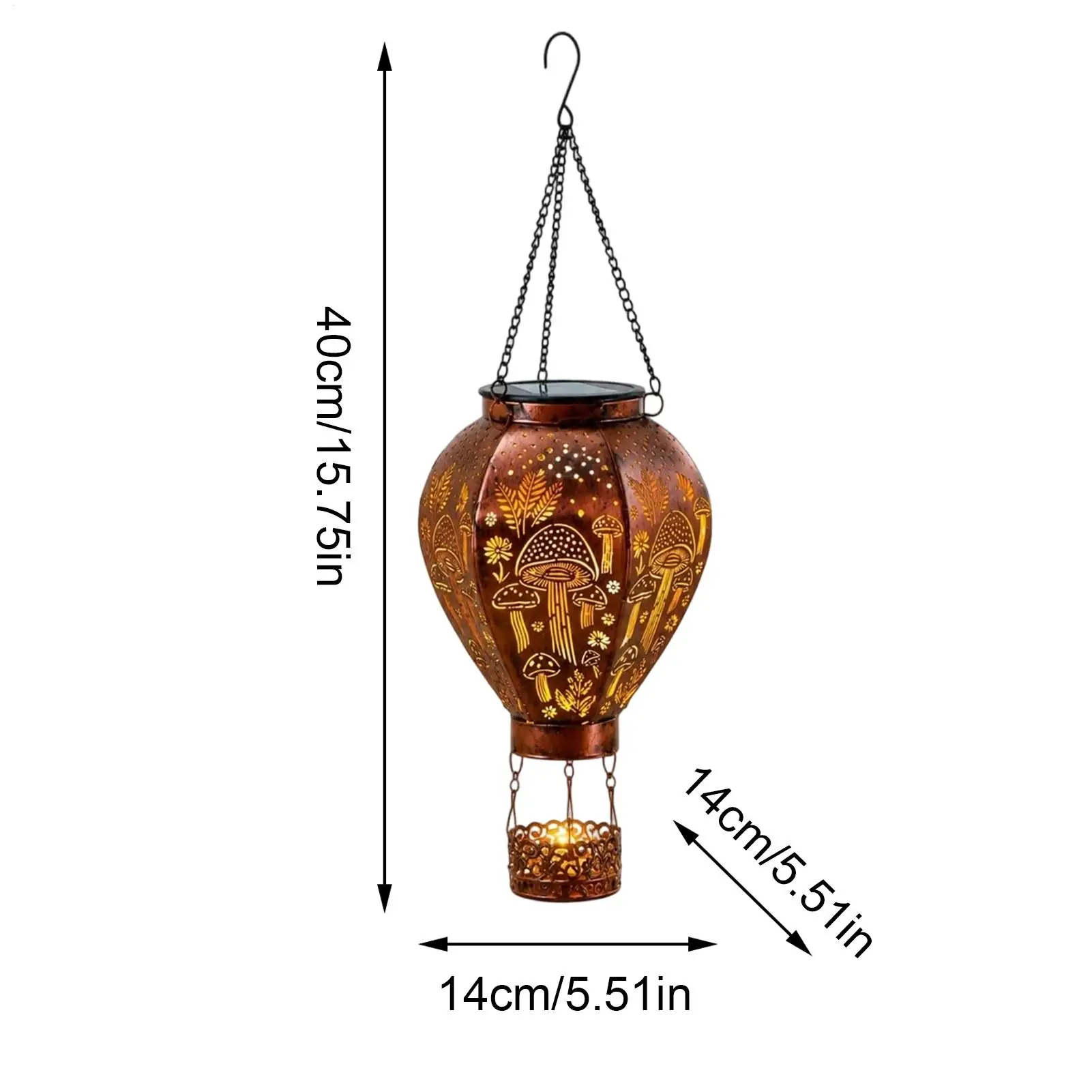 Hot Air Balloon Solar Light Hummingbird And Mushroom Waterproof Light Hot Air Balloon Decorations For Patio Fence Path Wall - view 6