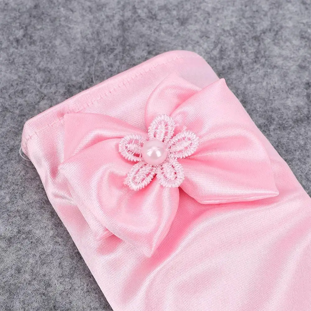 Flower Girl Short Gloves Dress Accessories 1pair Brief Paragraph Lady Gloves Princess Gloves Bowknot Gloves Dress Gloves