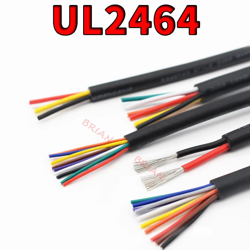 

2/5/10M Sheathed Wire Cable 28 26 24 22 20 18 16 AWG Copper Signal Cable 2 3 4 5 6 7 8 10 Core Soft Electronic Audio Wire UL2464