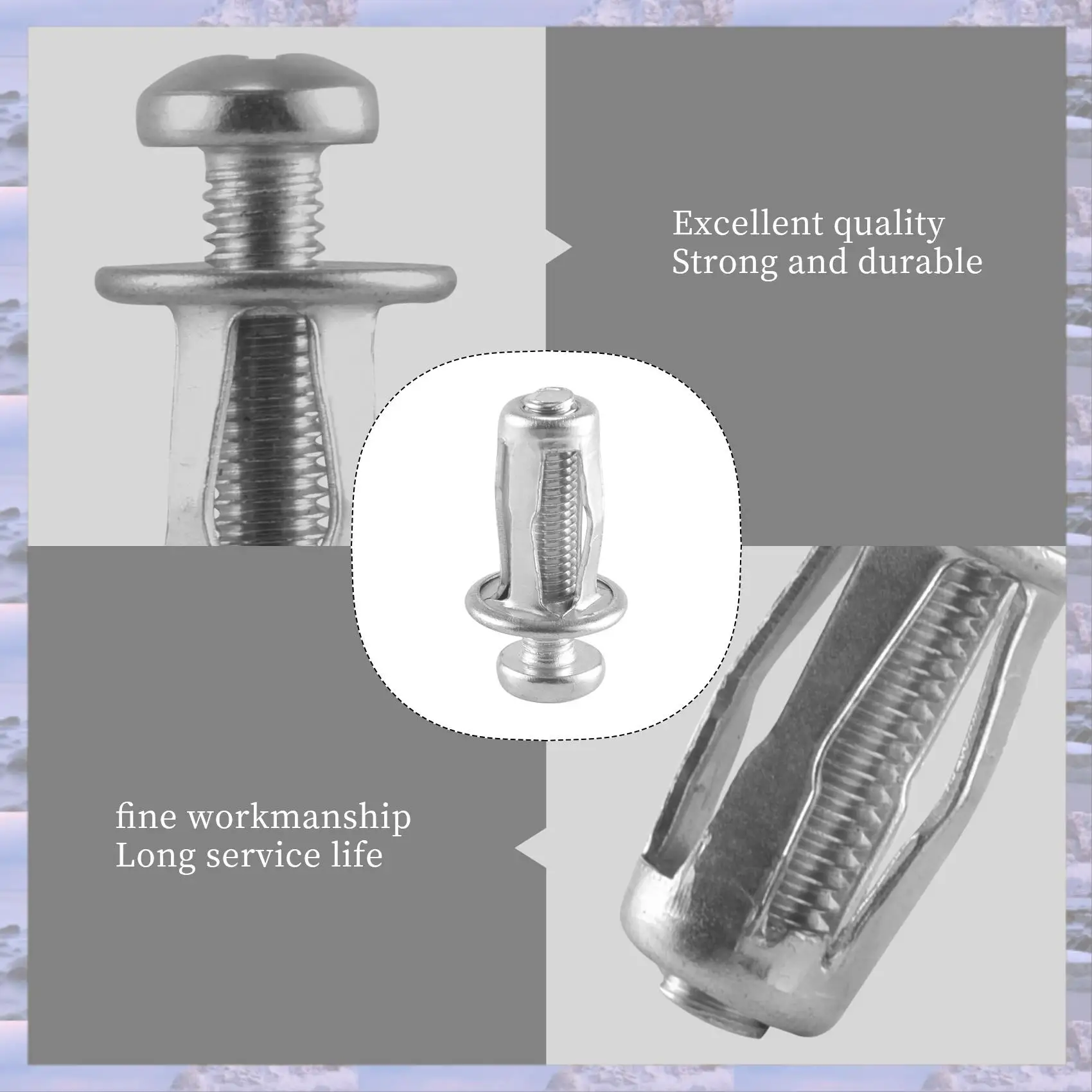 2025-20 Pcs Jack Nuts Car Metal Screw Petal Nuts With Screw For Hollow Wall Iron Skin