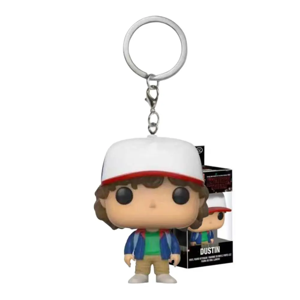 New Arrival  Pocket keychains Stranger Things Keychain Dustin Eleven Freddy Steve Robin Barb Action Figures Toys