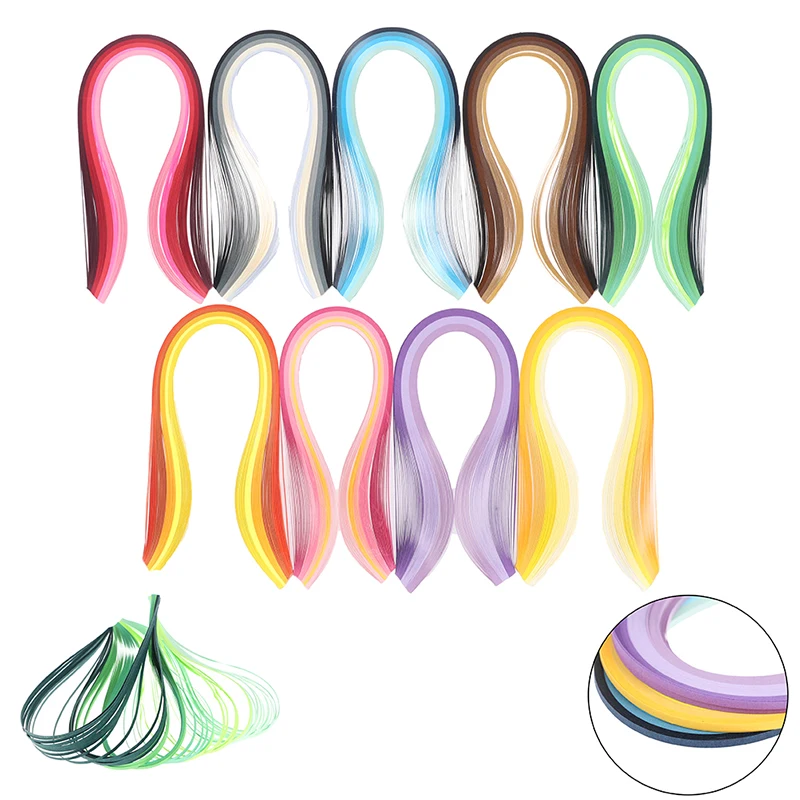 Set di strisce di carta per quilling da 100 pezzi, 3 mm, 39 cm, carta a colori sfumati per artigianato, strumento per quilling fai da te, carta fatta a mano
