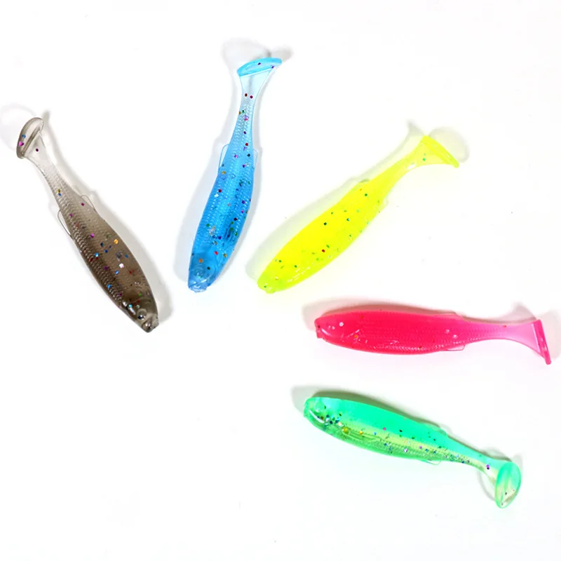 

4.5cm 20pcs 2023 New Fishing Lure Shad Silicone Baits T-tail Wobblers Swimbait Artificial leurre souple