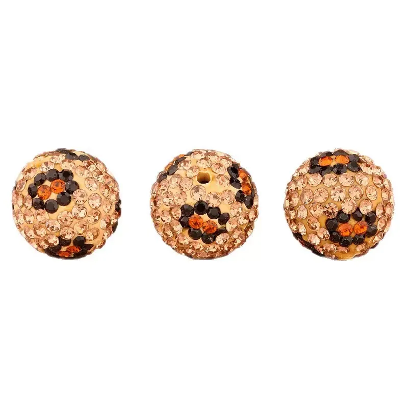 20 beads per package, leopard‑print Shamballa soft clay decorative beads, 1 cm wide, DIY loose beads accessories for bracelet & view 5