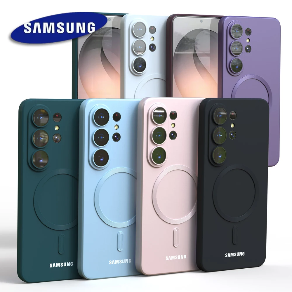 Étui magnétique pour Samsung Galaxy S26 S25 S24 S23 Ultra FE S22 Plus A56 A55 A17, housse antichoc pour protection MagSafe