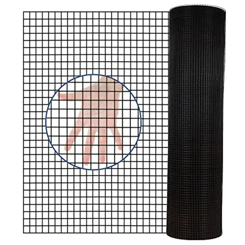 

48'' x 50' PVC Coated Wire Mesh 1/4" Mesh Fence Chicken Wire Fencing 19 Gauge Chain Link Vinyl Coated Hardware Cloth Renewed