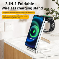 New 3 IN 1 Magnetic Wireless Chargers Stand For iPhone 14 13 12 11 X XS Fast Charging Station For Apple Watch SE 8 7 Airpods Pro