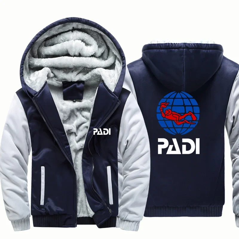 

Autumn Winter Scuba Driver Padi Man Hoodies Sweatshirts Fleece Warm Wool Zipper Hooded Thick for Men Jackets Coat