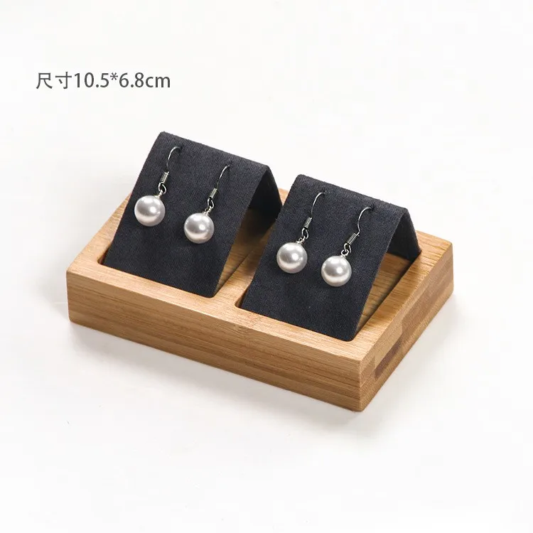 Bamboo Stud Earrings Wooden Earrings Storage Rack Earrings Pendant Display Props Multiple Optional Stud Holders