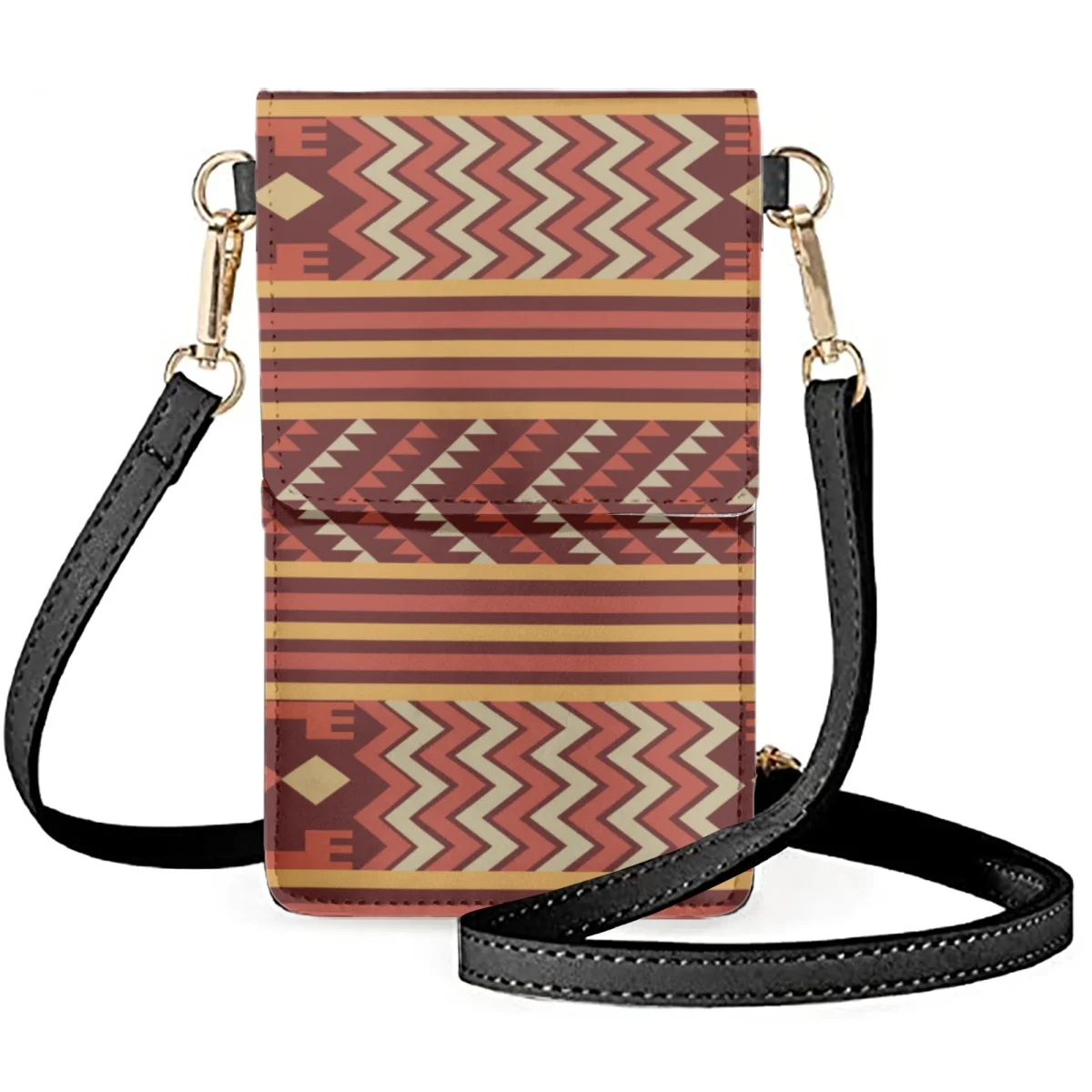 

FORUDESIGNS Mobile Phone Bags Women Wallet Card Holder Shoulder Bag Nigerian Culture Leather Handbags Universal Cell Phone Purse